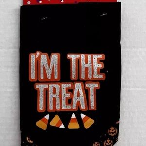 Button & Bones Celebrations O/S Pet Dog 1” Collar Bandanna Black “I’m The Treat”